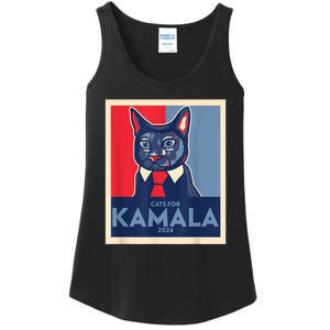 Politically Purrfect Cats For Kamala Harris 2024 President Ladies Essential Tank