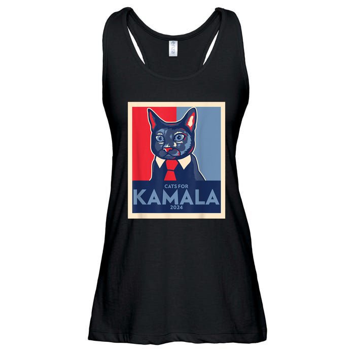 Politically Purrfect Cats For Kamala Harris 2024 President Ladies Essential Flowy Tank