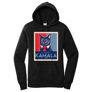 Politically Purrfect Cats For Kamala Harris 2024 President Women's Pullover Hoodie