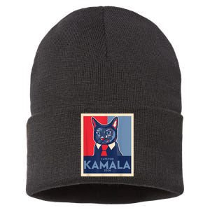 Politically Purrfect Cats For Kamala Harris 2024 President Sustainable Knit Beanie