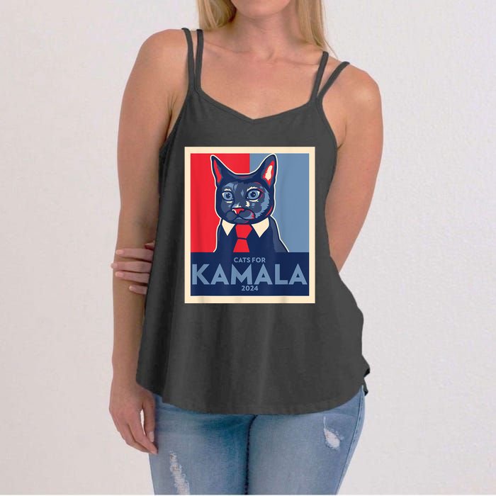 Politically Purrfect Cats For Kamala Harris 2024 President Women's Strappy Tank