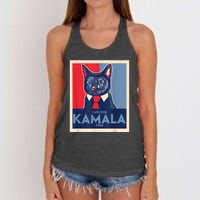 Politically Purrfect Cats For Kamala Harris 2024 President Women's Knotted Racerback Tank