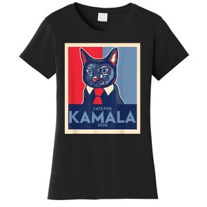 Politically Purrfect Cats For Kamala Harris 2024 President Women's T-Shirt