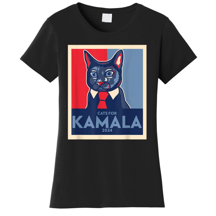 Politically Purrfect Cats For Kamala Harris 2024 President Women's T-Shirt