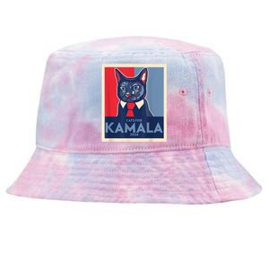 Politically Purrfect Cats For Kamala Harris 2024 President Tie-Dyed Bucket Hat