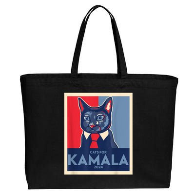 Politically Purrfect Cats For Kamala Harris 2024 President Cotton Canvas Jumbo Tote