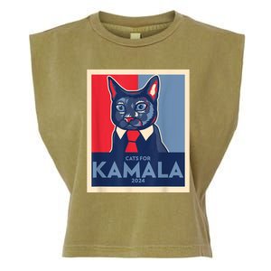 Politically Purrfect Cats For Kamala Harris 2024 President Garment-Dyed Women's Muscle Tee