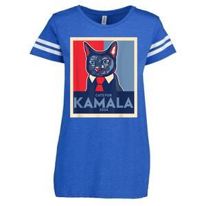 Politically Purrfect Cats For Kamala Harris 2024 President Enza Ladies Jersey Football T-Shirt