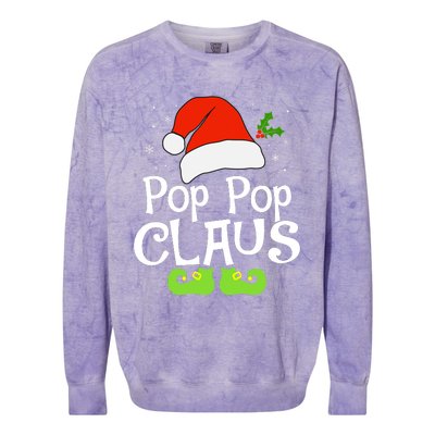 Pop Pop Claus Matching Family Christmas 2022 Costume Santa Colorblast Crewneck Sweatshirt