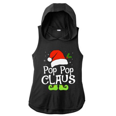 Pop Pop Claus Matching Family Christmas 2022 Costume Santa Ladies PosiCharge Tri-Blend Wicking Draft Hoodie Tank