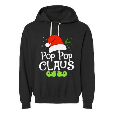 Pop Pop Claus Matching Family Christmas 2022 Costume Santa Garment-Dyed Fleece Hoodie