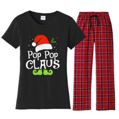 Pop Pop Claus Matching Family Christmas 2022 Costume Santa Women's Flannel Pajama Set