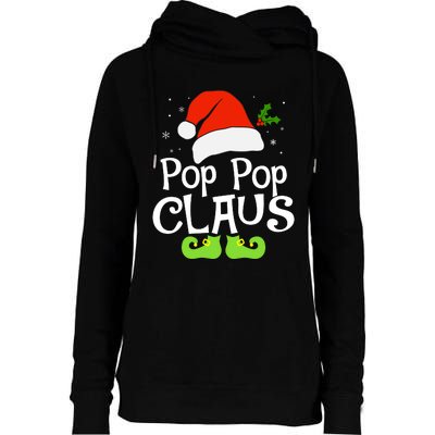 Pop Pop Claus Matching Family Christmas 2022 Costume Santa Womens Funnel Neck Pullover Hood