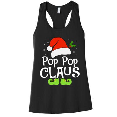 Pop Pop Claus Matching Family Christmas 2022 Costume Santa Women's Racerback Tank