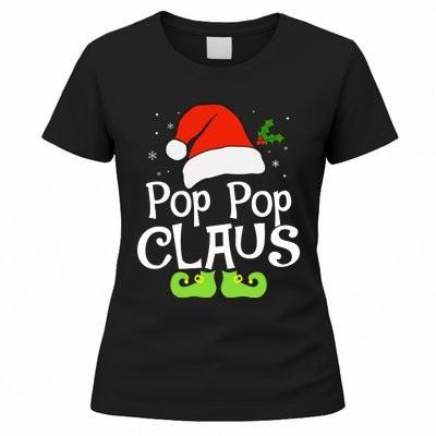 Pop Pop Claus Matching Family Christmas 2022 Costume Santa Women's T-Shirt