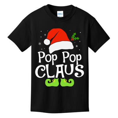 Pop Pop Claus Matching Family Christmas 2022 Costume Santa Kids T-Shirt