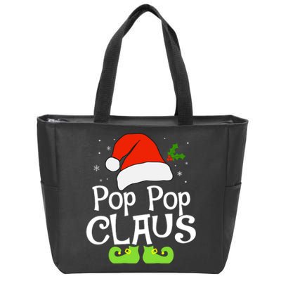 Pop Pop Claus Matching Family Christmas 2022 Costume Santa Zip Tote Bag