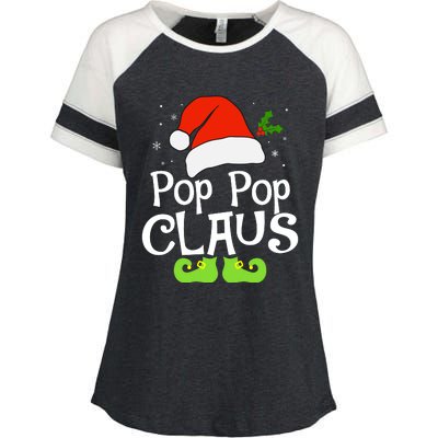 Pop Pop Claus Matching Family Christmas 2022 Costume Santa Enza Ladies Jersey Colorblock Tee