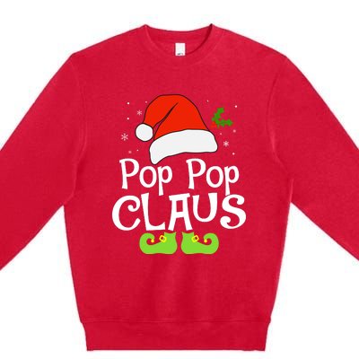 Pop Pop Claus Matching Family Christmas 2022 Costume Santa Premium Crewneck Sweatshirt