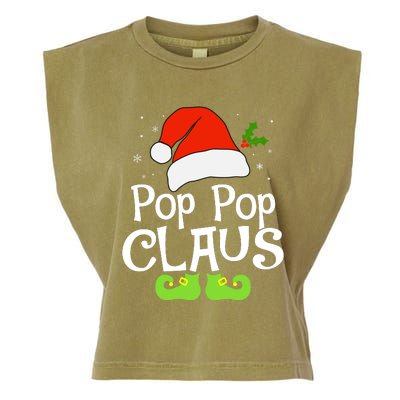 Pop Pop Claus Matching Family Christmas 2022 Costume Santa Garment-Dyed Women's Muscle Tee