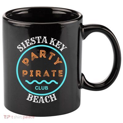 Party Pirate Club Siesta Key Beach 11oz C Handle Ceramic Mug
