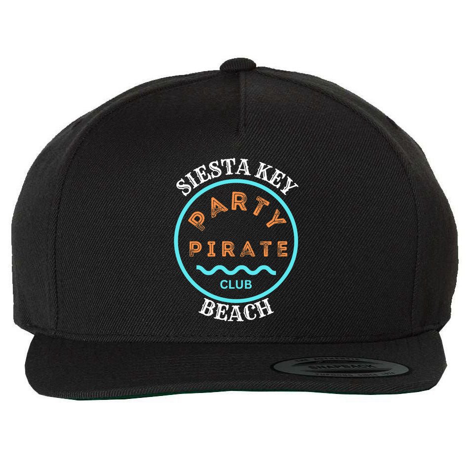 Party Pirate Club Siesta Key Beach Wool Snapback Cap