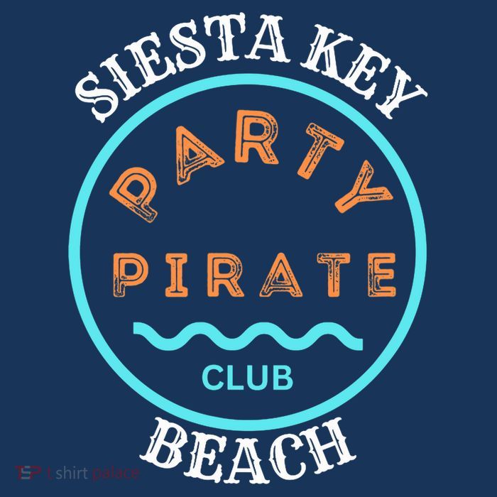 Party Pirate Club Siesta Key Beach 7 Panel Mesh Trucker Snapback Hat