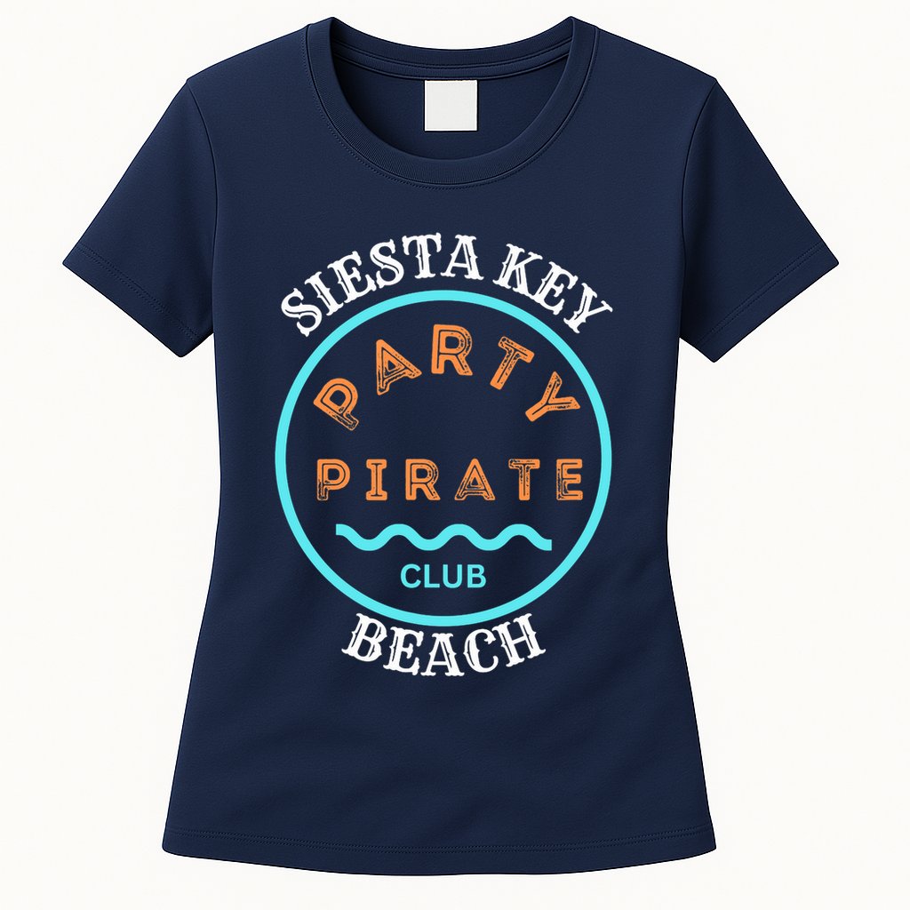 Party Pirate Club Siesta Key Beach Womens T-Shirt