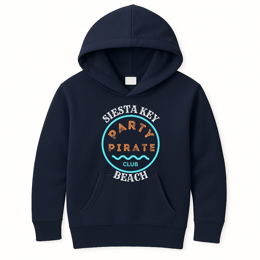 Party Pirate Club Siesta Key Beach Kids Hoodie