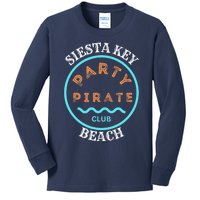 Party Pirate Club Siesta Key Beach Kids Long Sleeve Shirt