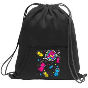 Pan Pride Cat In Space Pansexual Sweatshirt Cinch Pack Bag