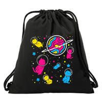 Pan Pride Cat In Space Pansexual Drawstring Bag