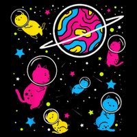 Pan Pride Cat In Space Pansexual Drawstring Bag