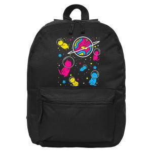 Pan Pride Cat In Space Pansexual 16 in Basic Backpack