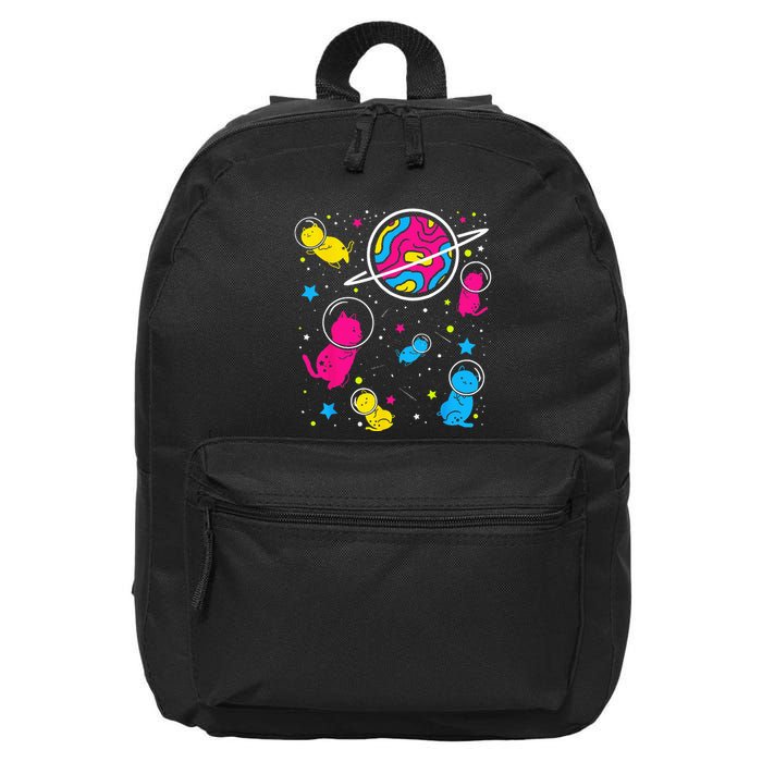Pan Pride Cat In Space Pansexual 16 in Basic Backpack