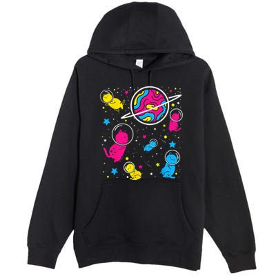 Pan Pride Cat In Space Pansexual Premium Pullover Hoodie