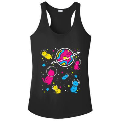 Pan Pride Cat In Space Pansexual Ladies PosiCharge Competitor Racerback Tank
