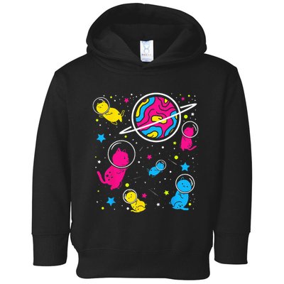 Pan Pride Cat In Space Pansexual Toddler Hoodie