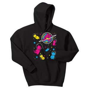 Pan Pride Cat In Space Pansexual Kids Hoodie