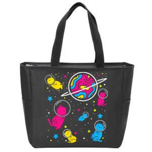 Pan Pride Cat In Space Pansexual Zip Tote Bag