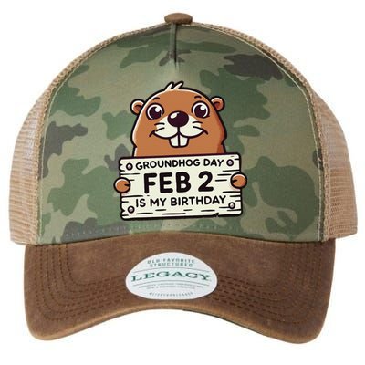 Punxsy PhilS Cute Groundhog Day February 2nd Birthday Legacy Tie Dye Trucker Hat