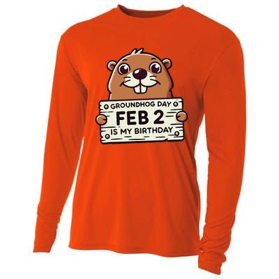 Punxsy PhilS Cute Groundhog Day February 2nd Birthday Cooling Performance Long Sleeve Crew