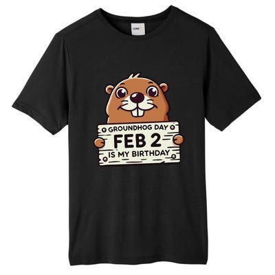 Punxsy PhilS Cute Groundhog Day February 2nd Birthday Tall Fusion ChromaSoft Performance T-Shirt