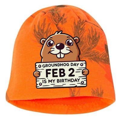 Punxsy PhilS Cute Groundhog Day February 2nd Birthday Kati - Camo Knit Beanie