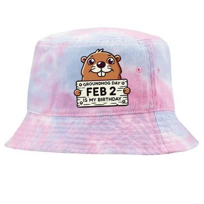 Punxsy PhilS Cute Groundhog Day February 2nd Birthday Tie-Dyed Bucket Hat