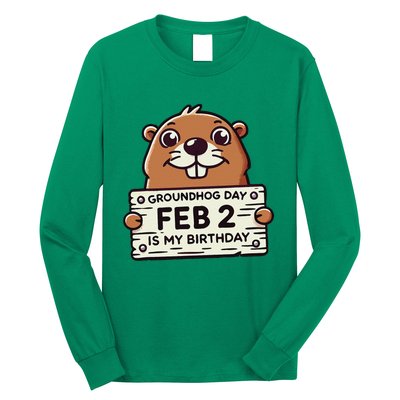 Punxsy PhilS Cute Groundhog Day February 2nd Birthday Long Sleeve Shirt