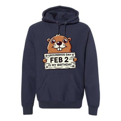 Punxsy PhilS Cute Groundhog Day February 2nd Birthday Premium Hoodie