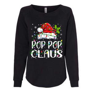 Pop Pop Claus Christmas Lights Pajama Family Matching Womens California Wash Sweatshirt