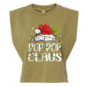 Pop Pop Claus Christmas Lights Pajama Family Matching Garment-Dyed Women's Muscle Tee