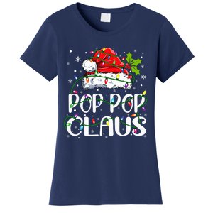 Pop Pop Claus Christmas Lights Pajama Family Matching Women's T-Shirt